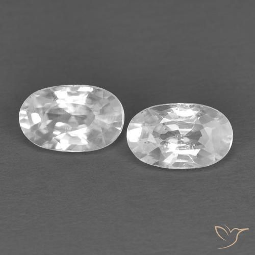 0.74ctw Naturale Bianco Zircone, Ovale, VVS