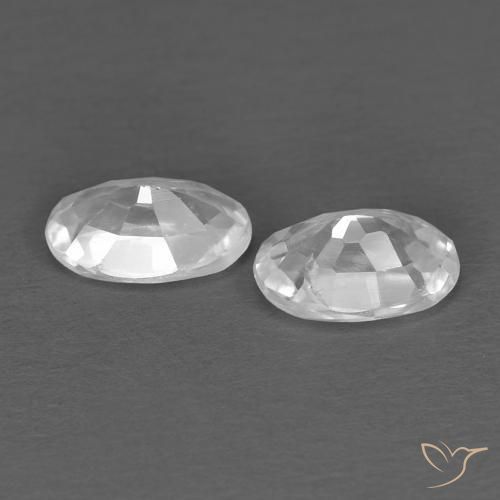 Gemme di Zircone Bianco naturale da 0.74 ct, Ovale, VVS