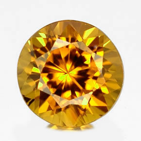 Zircone naturale giallo da 1,58 ct, taglio rotondo, IF