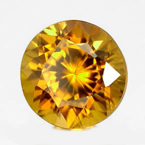 Zircone naturale giallo da 1,58 ct, taglio rotondo, IF