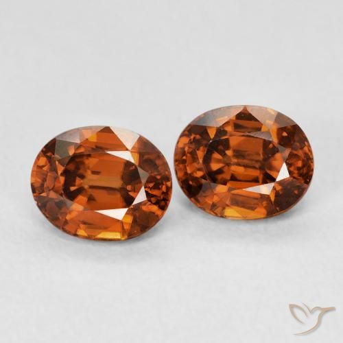Gemme di Zircone Arancione rossastra naturale da 2.13 ct, Ovale, VVS