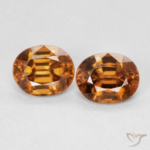 Gemme di Zircone Medium Dark-Orange naturale da 2.03 ct, Ovale, VVS