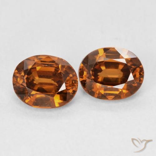 Gemme di Zircone Medium Dark-Orange naturale da 2.14 ct, Ovale, VVS