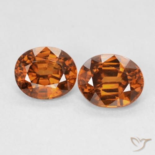 1.96ctw Naturale Arancione scuro Zircone, Ovale, VVS
