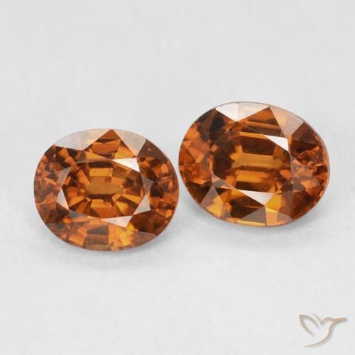 Gemme di Zircone Arancione scuro naturale da 1.96 ct, Ovale, VVS