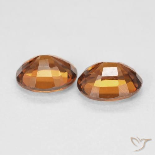 Gemme di Zircone Arancione scuro naturale da 1.96 ct, Ovale, VVS