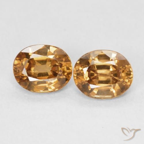 1.99ctw Naturale Arancione scuro Zircone, Ovale, VVS