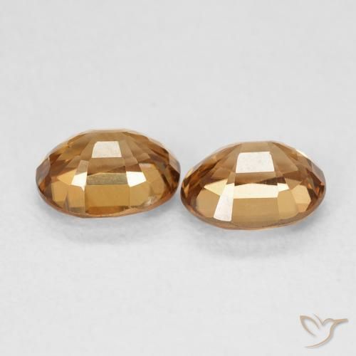 Gemme di Zircone Arancione scuro naturale da 1.99 ct, Ovale, VVS