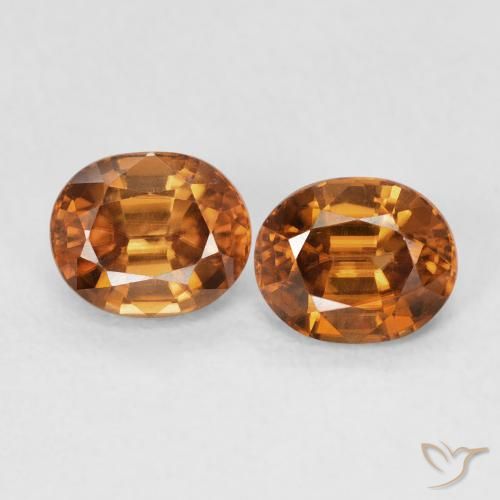 1.93ctw Naturale Arancione scuro Zircone, Ovale, VVS