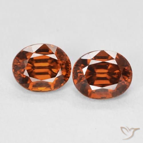 2.16ctw Naturale Arancione scuro Zircone, Ovale, VVS