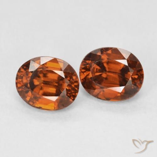 Gemme di Zircone Arancione scuro naturale da 2.16 ct, Ovale, VVS