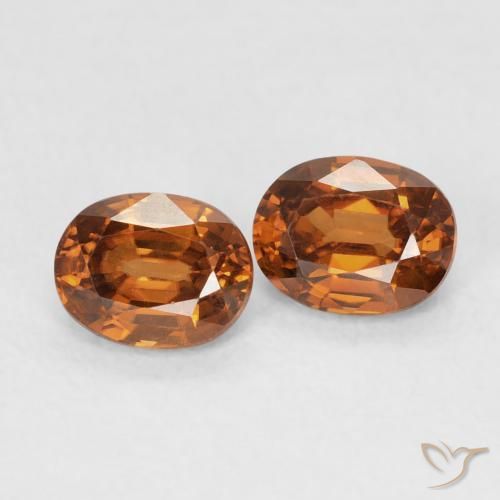 Gemme di Zircone Arancione scuro naturale da 1.22 ct, Ovale, VVS-VS