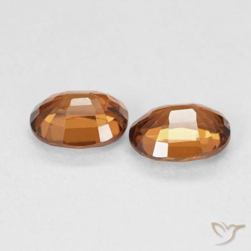 Gemme di Zircone Arancione scuro naturale da 1.22 ct, Ovale, VVS-VS