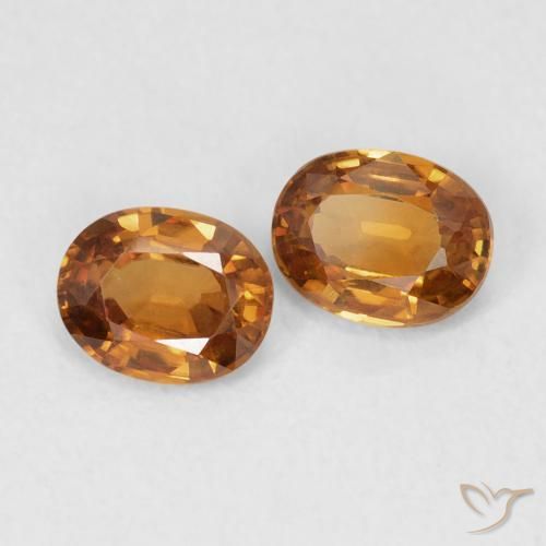 Gemme di Zircone Arancio Medio naturale da 1.12 ct, Ovale, VVS-VS