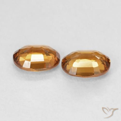 Gemme di Zircone Arancio Medio naturale da 1.12 ct, Ovale, VVS-VS