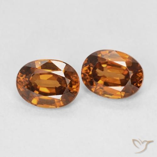 Gemme di Zircone Medium Dark-Orange naturale da 1.19 ct, Ovale, VVS-VS