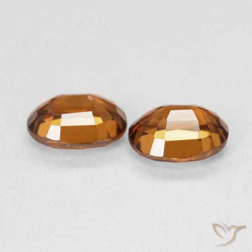 Gemme di Zircone Medium Dark-Orange naturale da 1.19 ct, Ovale, VVS-VS
