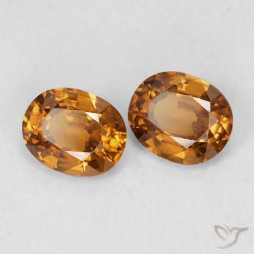 Gemme di Zircone Arancio ruggine naturale da 1.10 ct, Ovale, VVS-VS