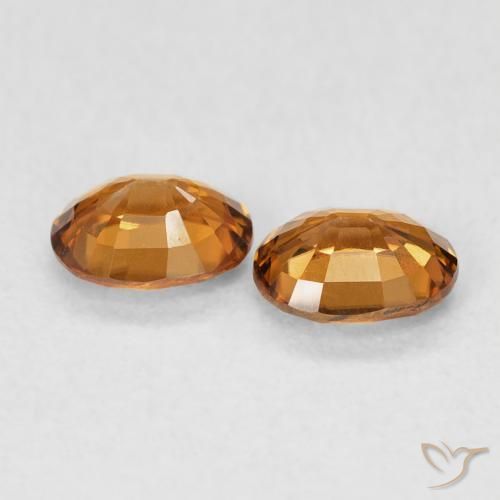 Gemme di Zircone Arancio ruggine naturale da 1.10 ct, Ovale, VVS-VS