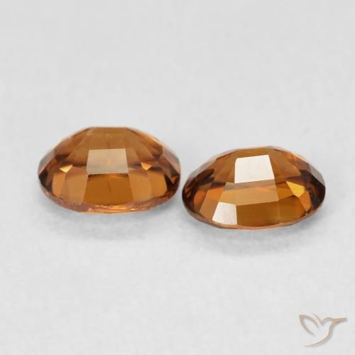 Gemme di Zircone Arancio ruggine naturale da 1.20 ct, Ovale, VVS-VS