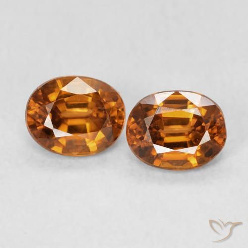 Gemme di Zircone Arancio ruggine naturale da 1.27 ct, Ovale, VS