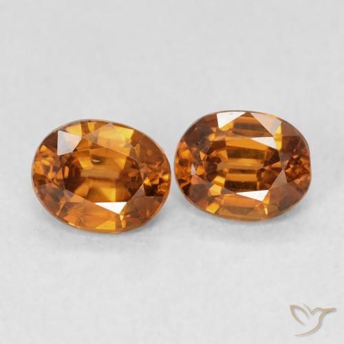 Gemme di Zircone Arancio ruggine naturale da 1.27 ct, Ovale, VS