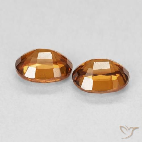 Gemme di Zircone Arancio ruggine naturale da 1.27 ct, Ovale, VS