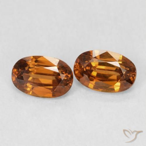 Gemme di Zircone Arancio ruggine naturale da 1.62 ct, Ovale, VS