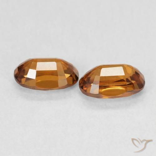 Gemme di Zircone Arancio ruggine naturale da 1.62 ct, Ovale, VS