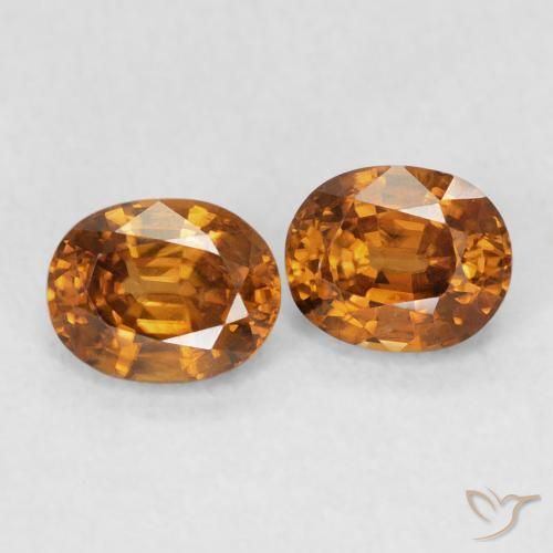 Gemme di Zircone Arancio ruggine naturale da 1.30 ct, Ovale, VS