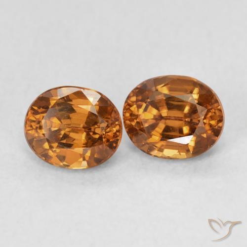 Gemme di Zircone Medium Dark-Orange naturale da 2.22 ct, Ovale, VS