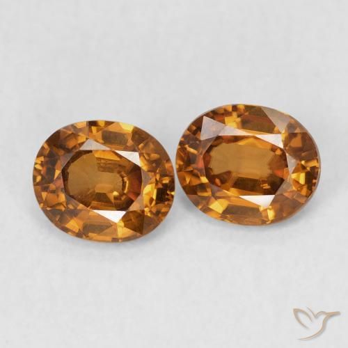 Gemme di Zircone Arancio ruggine naturale da 1.71 ct, Ovale, VS
