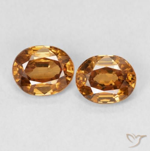 Gemme di Zircone Arancio ruggine naturale da 1.94 ct, Ovale, VS