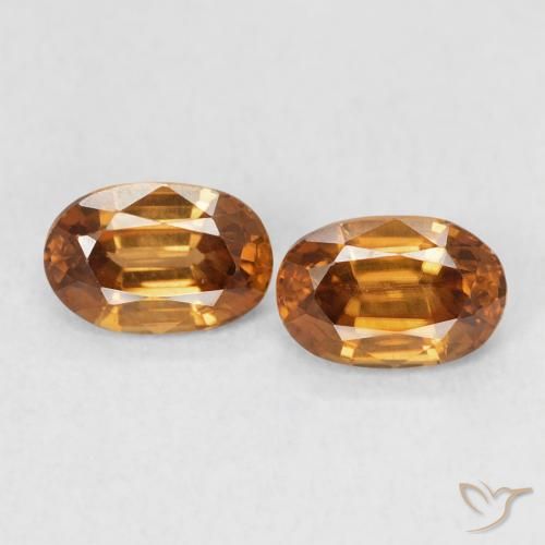 1.50ctw Naturale Medium Dark-Orange Zircone, Ovale, VVS-VS