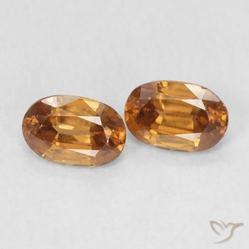 Gemme di Zircone Medium Dark-Orange naturale da 1.50 ct, Ovale, VVS-VS
