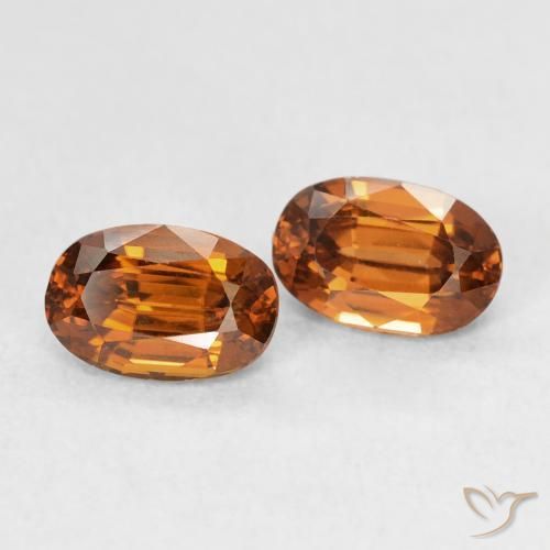 Gemme di Zircone Medium Dark-Orange naturale da 1.64 ct, Ovale, VVS-VS