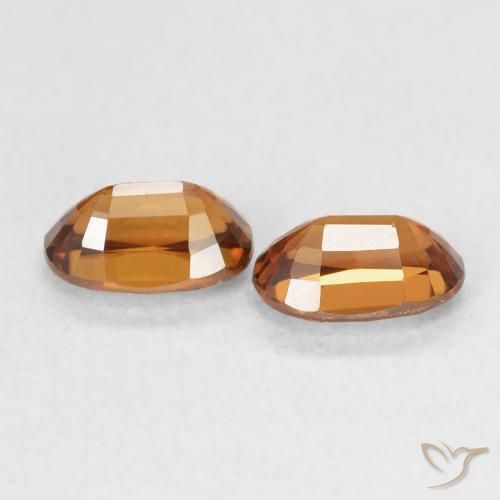 Gemme di Zircone Medium Dark-Orange naturale da 1.64 ct, Ovale, VVS-VS
