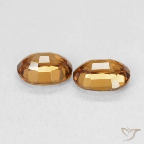 Gemme di Zircone Arancione scuro naturale da 1.14 ct, Ovale, VVS-VS