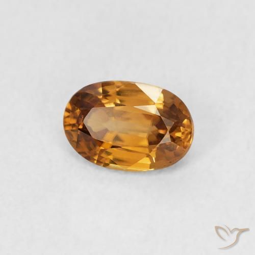 Zircone Marrone arancio naturale da 0.66 ct, Ovale, VVS