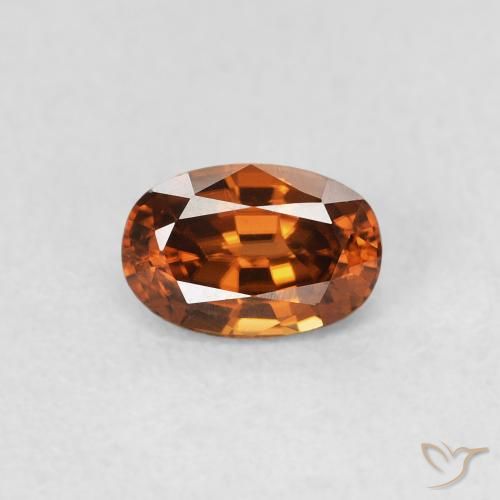 0.82ct Naturale Medium Dark-Orange Zircone, Ovale, VVS