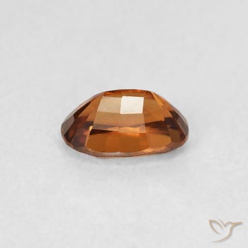 Zircone Medium Dark-Orange naturale da 0.82 ct, Ovale, VVS