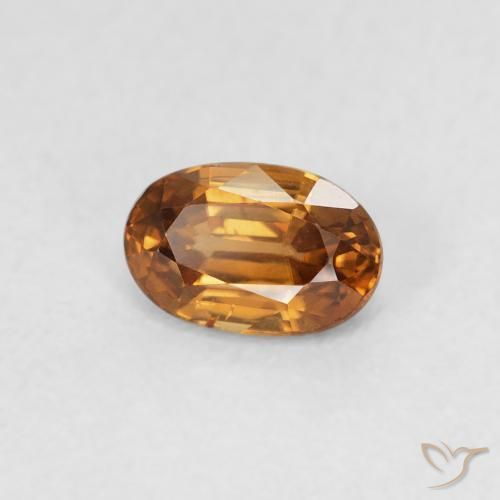 Zircone Arancio Medio naturale da 0.73 ct, Ovale, VVS