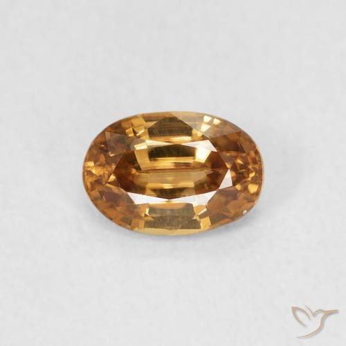 0.77ct Naturale Arancio Medio Zircone, Ovale, VVS