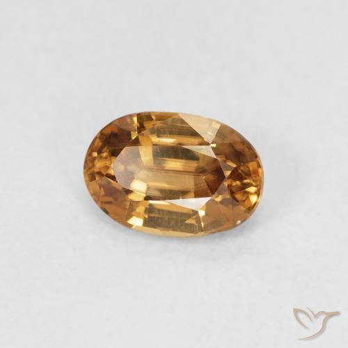 Zircone Arancio Medio naturale da 0.77 ct, Ovale, VVS