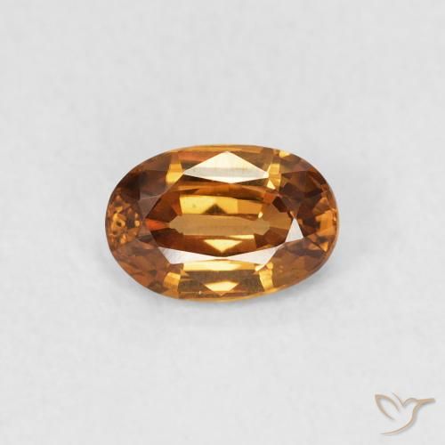 0.67ct Naturale Marrone arancio Zircone, Ovale, VVS