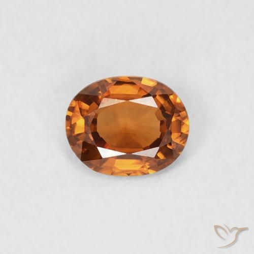 0.45ct Naturale Arancio Terra Zircone, Ovale, VVS