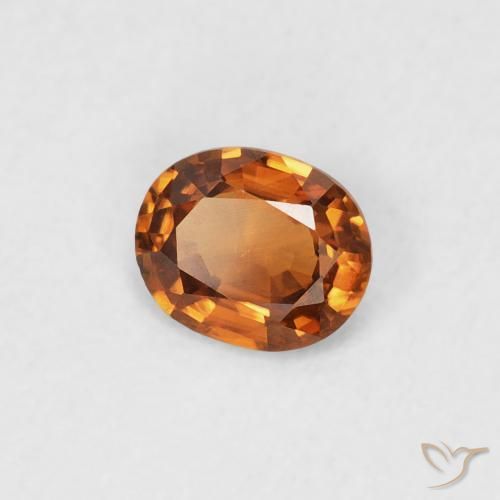 Zircone Arancio Terra naturale da 0.45 ct, Ovale, VVS