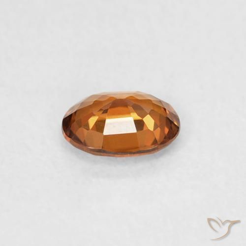 Zircone Arancio Terra naturale da 0.45 ct, Ovale, VVS
