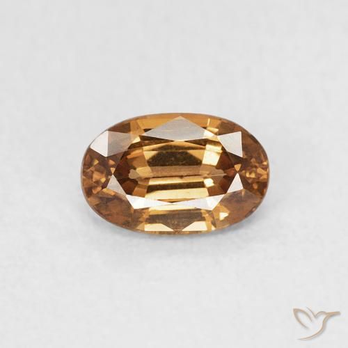 0.77ct Naturale Arancione marroncino Zircone, Ovale, VVS