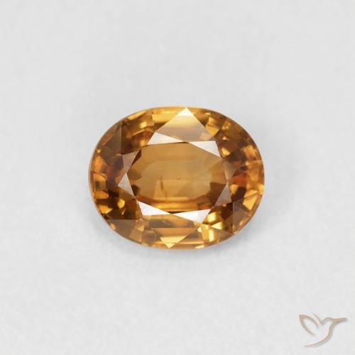 Zircone Arancio Medio naturale da 0.94 ct, Ovale, VVS